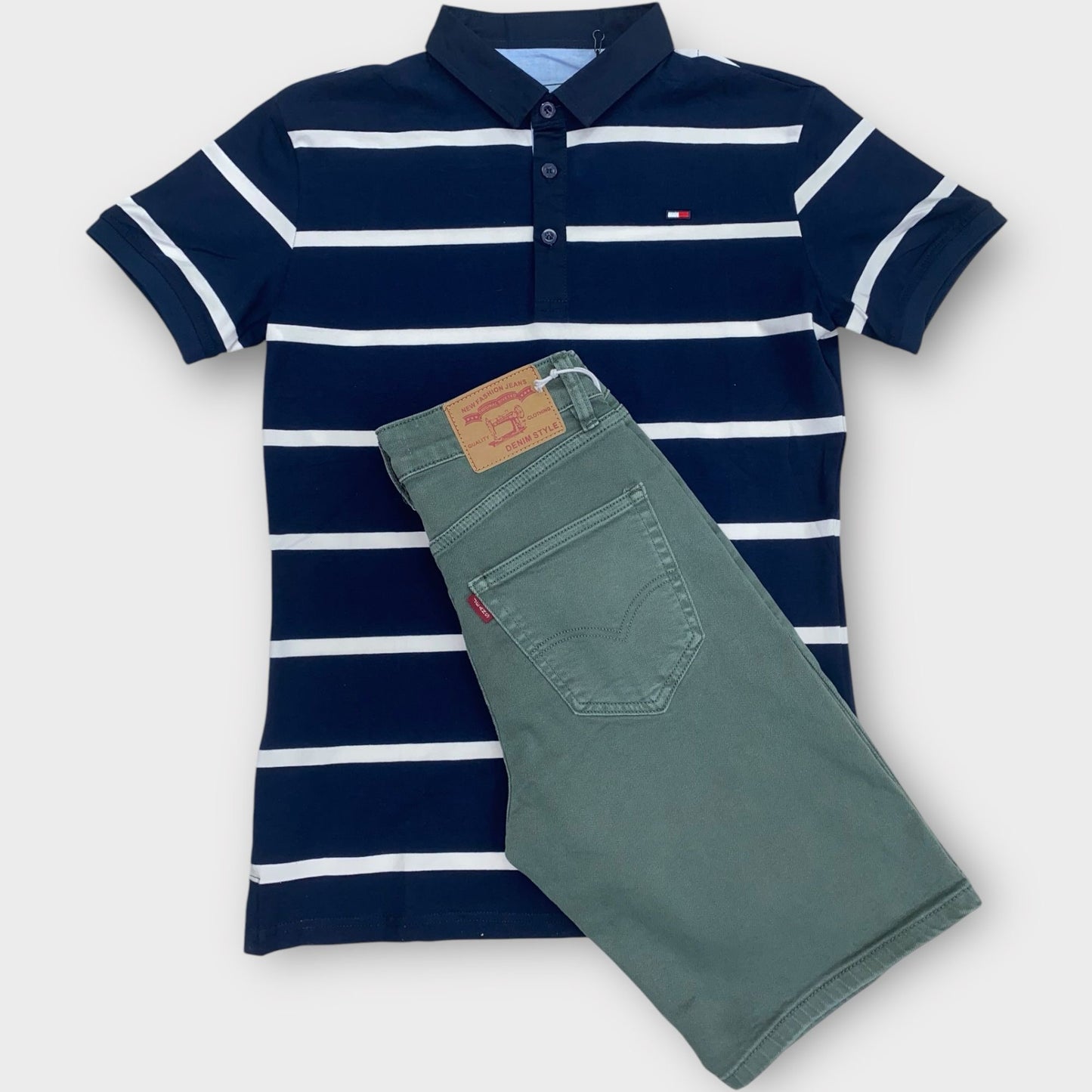 Conjunto Polo y Bermuda Rayas TM