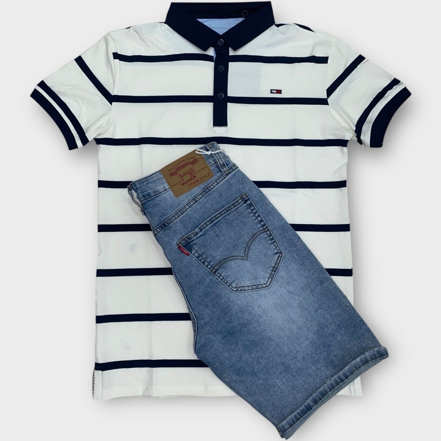 Conjunto Polo y Bermuda Rayas TM