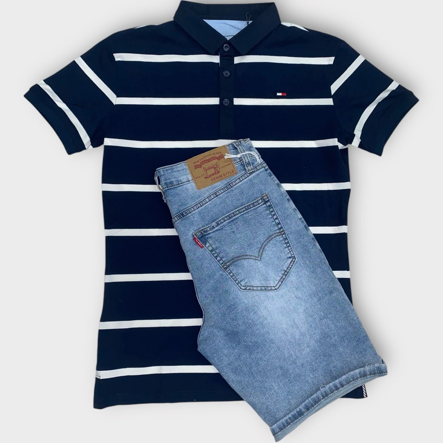 Conjunto Polo y Bermuda Rayas TM