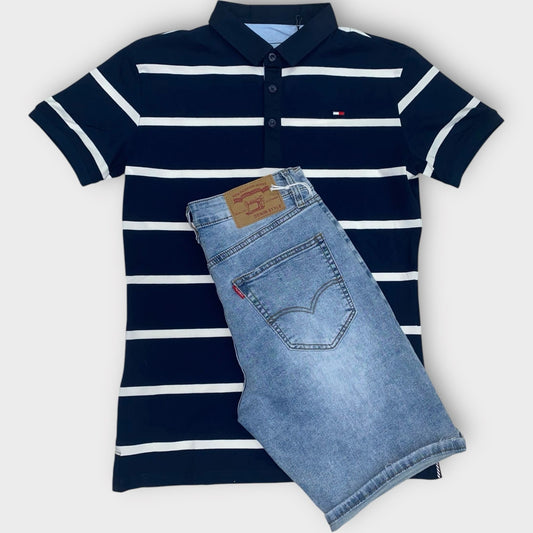 Conjunto Polo y Bermuda Rayas TM